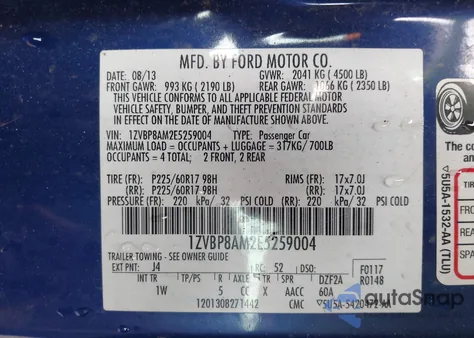 2014 Ford Mustang V6 z USA, uszkodzony, nr VIN 1ZVBP8AM2E5259004